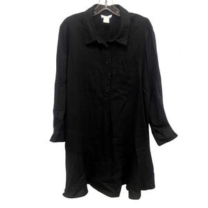 Cynthia Rowley linen blend midi shirt dress with flare size large